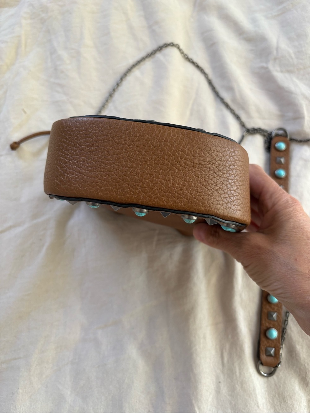 Valentino cross body brown leather purse - Picture 3 of 7